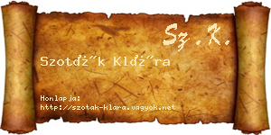 Szoták Klára névjegykártya