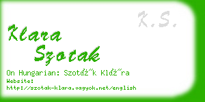 klara szotak business card